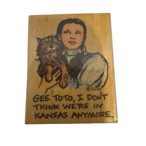 Vintage All Night Media Wizard of Oz Dorothy Gee Toto Wood Mounted Rubber Stamp